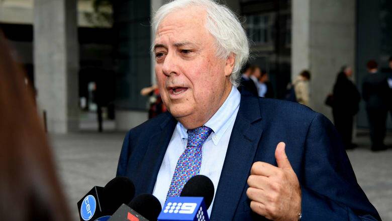 Clive Palmer said he missed the hearing at the Supreme Court in Brisbane because he was in a court in WA. Photo: AAP/Samantha Manchee