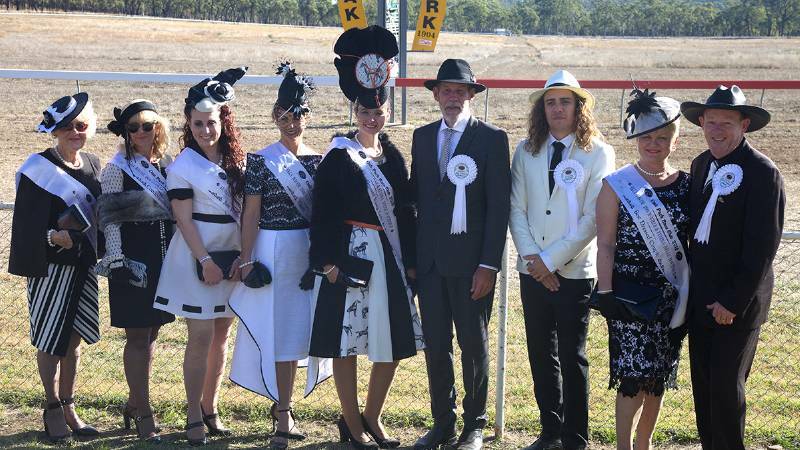Stunning fashions: The winners of the Oak Park Amateur Picnic Races Fashions on the Field competition showcase their superb sartorial creations.