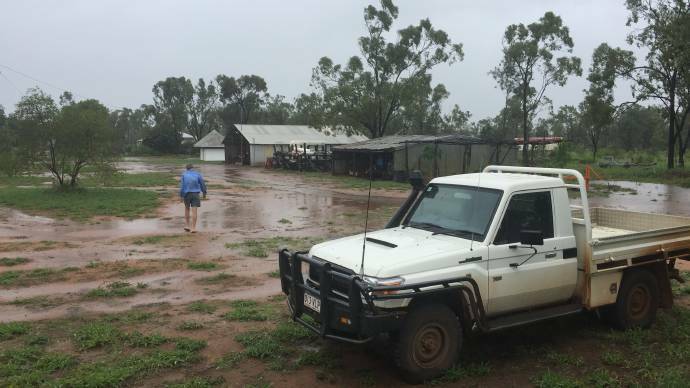 Pasha Station has received 74 ml up until Wednesday morning, following the deluge from ex TC Debbie situated 45 minutes south of Mt Coolan. Picture: Paula Heelan