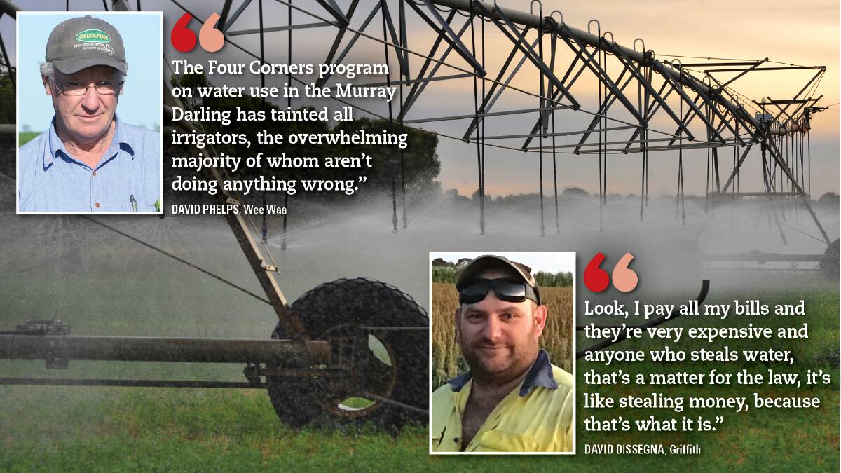 Irrigating farmers want to get on with their jobs instead of copping increased scrutiny and speculation spurred by the alleged actions of a few people, while government grapples with reform to rebuild public trust.