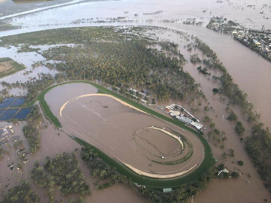 Aerial photo of Callaghan Park attached from the April, 2017 flood of the Fitzroy River. -
 Picture: RACQ Capricorn Helicopter Rescue Service