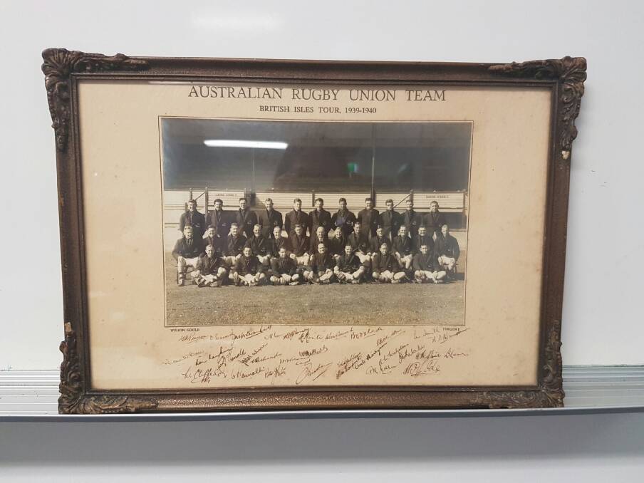 TO AUCTION: A special photograph of the 1939 Wallabies Team for the Test That Never Was. England declared war on Germany the day before the test was to begin. 