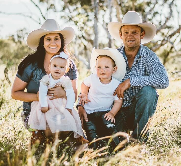 Dean and Jayde Hague with son Sonny and daughter Riva. "I see the benefits of genomics in keeping track of animals that have produced quality stock."