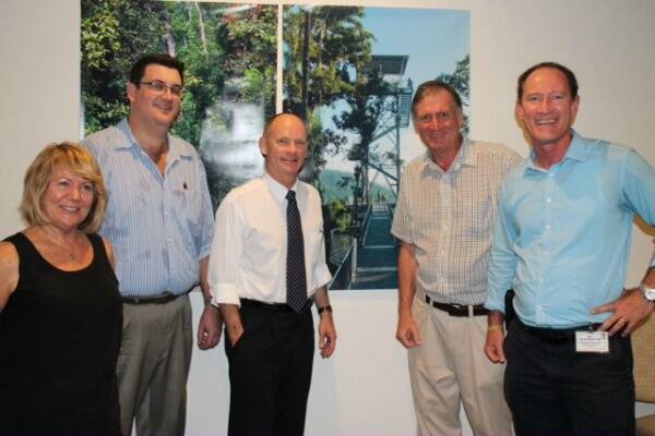 Judy Evans, Hinchinbrook MP, Andrew Cripps, Premier Campbell Newman, Mark Evans and National Parks Minister Steve Dickson.