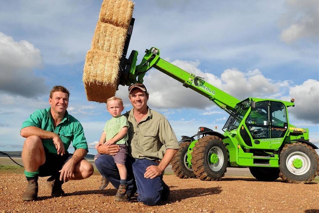 Brothers Michael and James Hockey, with James’ son Beau, value the manoeuvrability and versatility of Merlo telescopic handlers. 