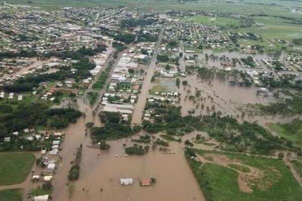 Ingham flooded after Cyclone Ita. Photo: Twitter