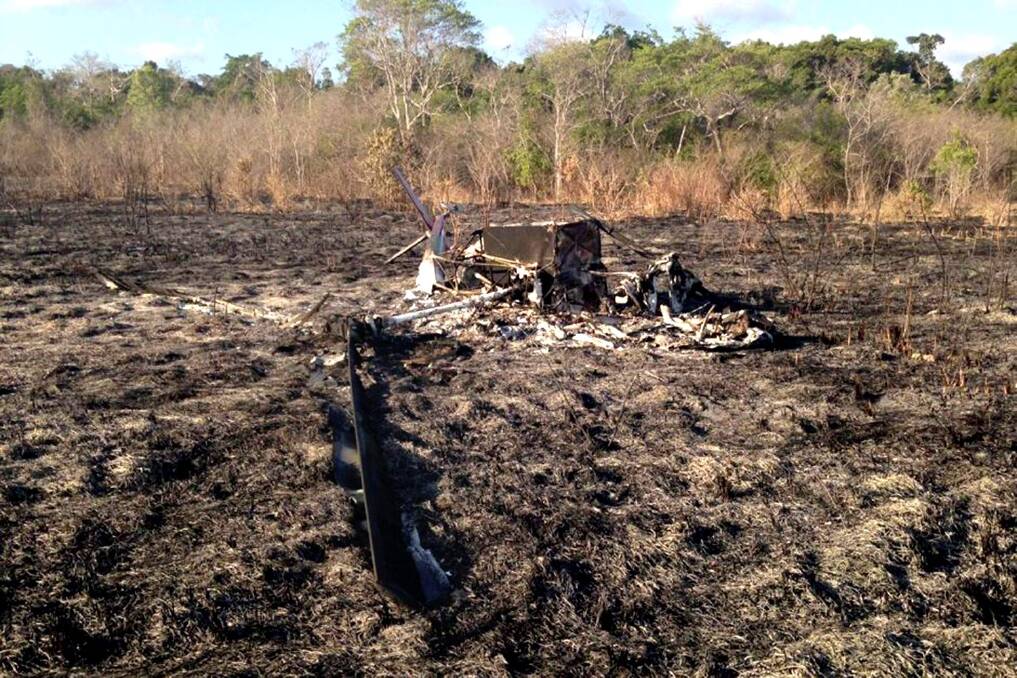 The site of the chopper crash. Photo: Emergency Management Qld.