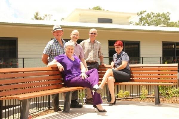 Celebrating the near completion of stage one are Carinya Home Chief Executive Officer Sue Nicholls, Board President Max Slade, Atherton doctors Dr Ed Stark and Dr David Simmonds and Director of Nursing Kelly Smith.
