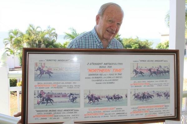 John Lyons raced his horses in the Phantom colours (purple and black checks).