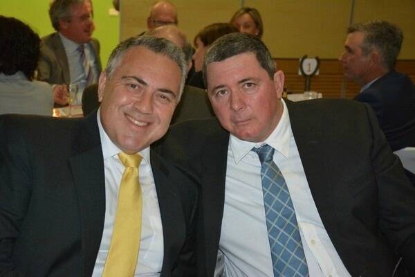 Friends in high places: Federal Treasurer Joe Hockey and Cloncurry Mayor Andrew Daniels.