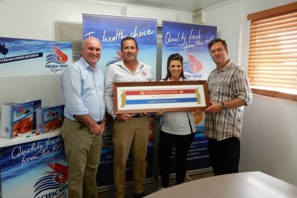 Deputy Director General of the NSW Department of Primary Industries (DPI) Michael Bullen, John Moloney and Maria Mitris from Pacific Reef Fisheries and Simon Marnie, 702 ABC.