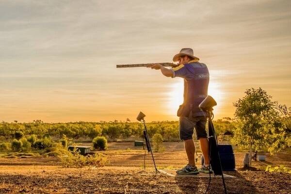 Shooter Dean Reeves, Normanton, will be one of many involved in the “The Pink and Blue Day” being held at the Cloncurry Clay Target Club to raise funds and awareness for the McGrath Foundation and the Prostate Cancer Foundation of Australia. Photo: Purple Fairy Imagery.