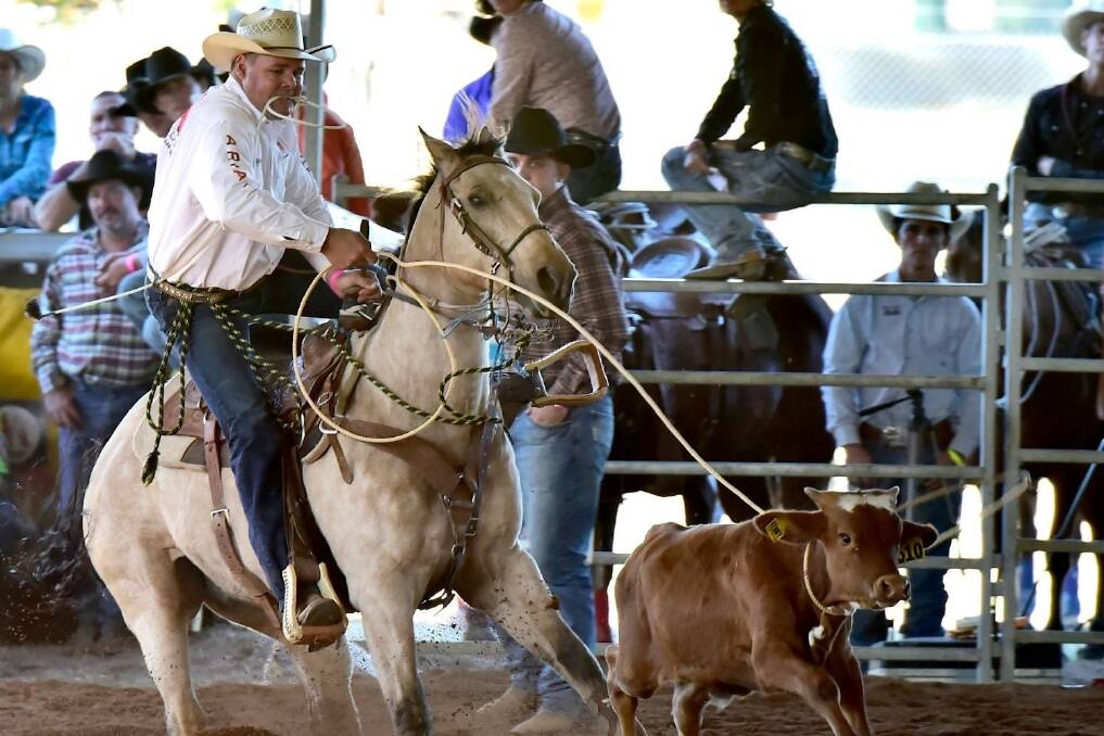 Emerald’s Shane Kenny is the new season all-around cowboy and rope and tie standings leader in the APRA and the most successful cowboy in APRA history with 31 titles,