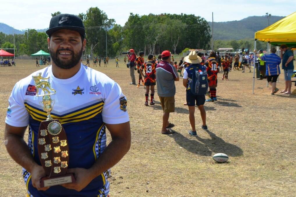 Obe Geia Jr (with the trophy named in his honour) was the first Palm Islander to play in the NRL.