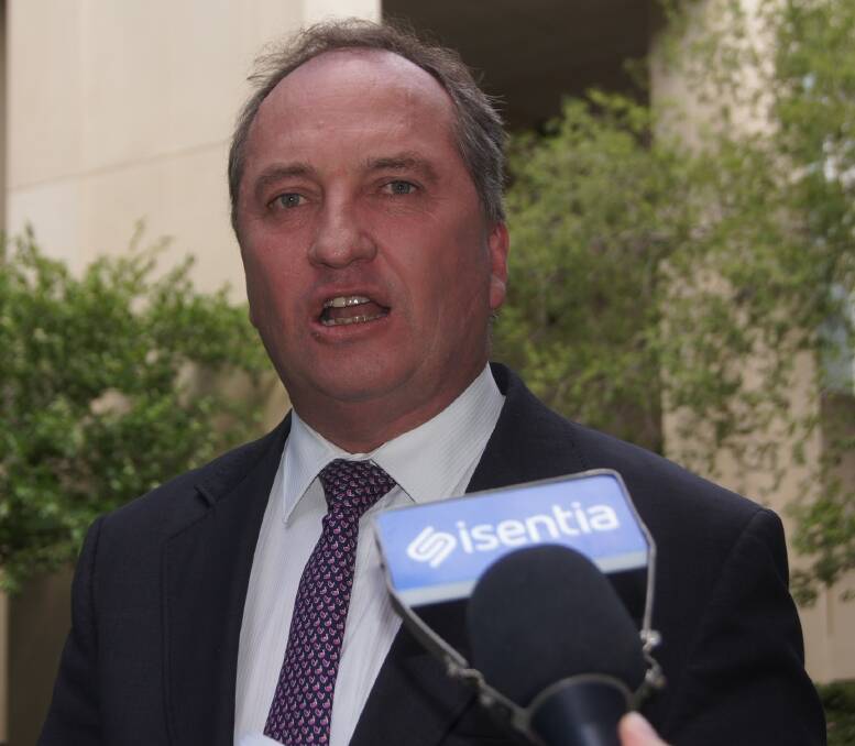 Federal Agriculture and Water Resources Minister Barnaby Joyce.