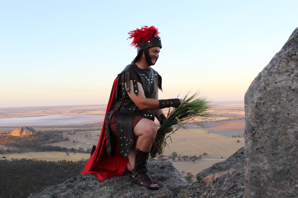 Barley breeder David Moody channeled his inner gladiator to mark the release of Spartacus barley recently. 
