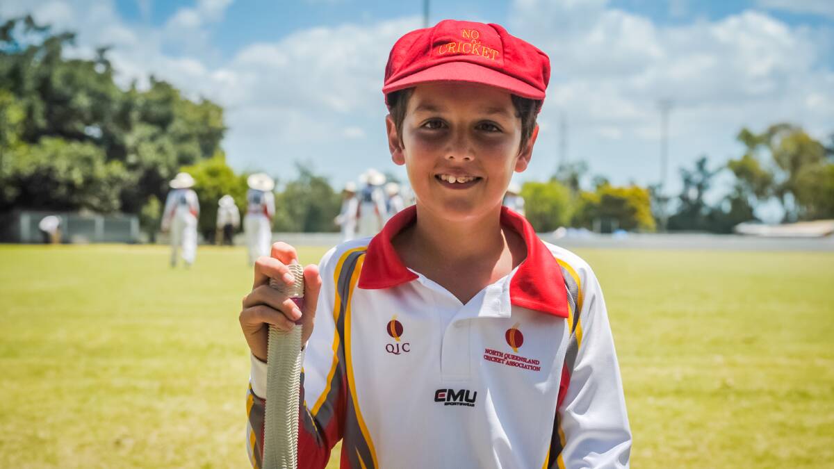Pierce Carrara, Ingham, is playing in the U12 State Cricket Championships in Rockhampton. Photo - Kelly Butterworth. 