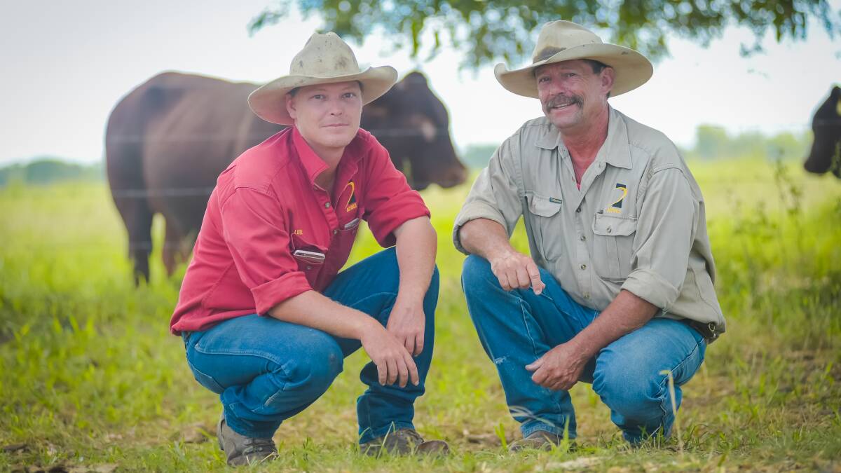 Luke (left) and Phil Orchard at home at Belmont, Rockhampton. Photo - Kelly Butterworth. 
