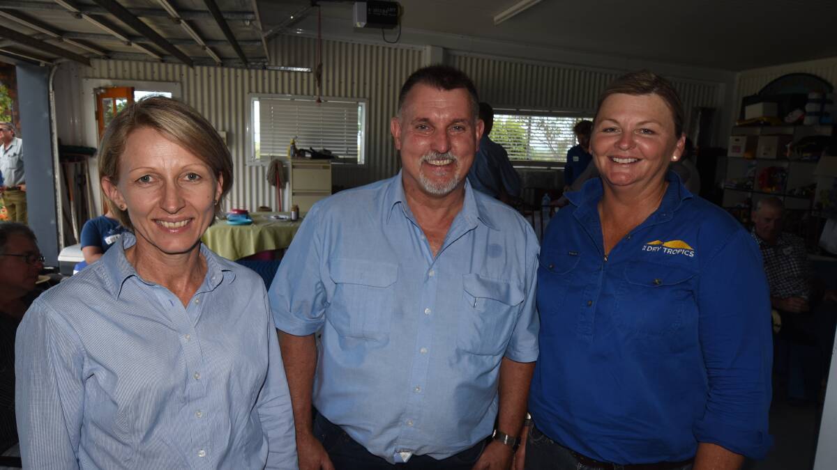 Leanne O'Sullivan, Glenalpine Station, Collinsville, with workshop presenter Jim Wade, of Wade Agriculture Consultants and NQ Dry Tropics Grazing BMP Co-ordinator Lisa Hutchinson.