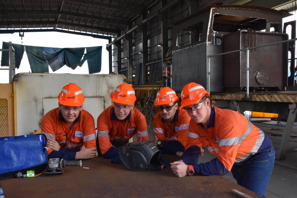 Samuel Gibson, Reece Twigt, Adrian Kwong-Garner and Daniel Roberts have started their apprenticeships at Wilmar's Pioneer Mill.