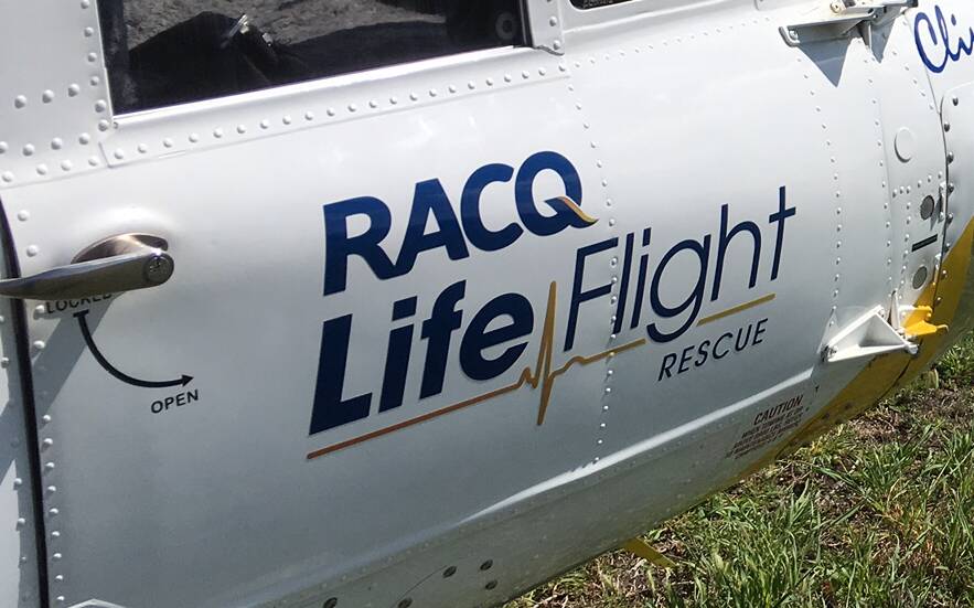 ONFARM RESCUE: The RACQ LifeFlight Rescue helicopter airlifted two patients to hospital after their vehicle rolled over on a property south-west of Towoomba.