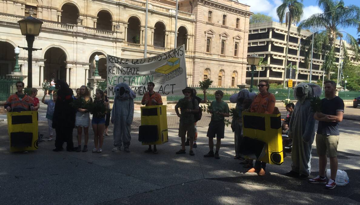 A recent farmer-bashing Wilderness Society protest in Brisbane in support of the Palaszczuk Government's new vegetation laws.