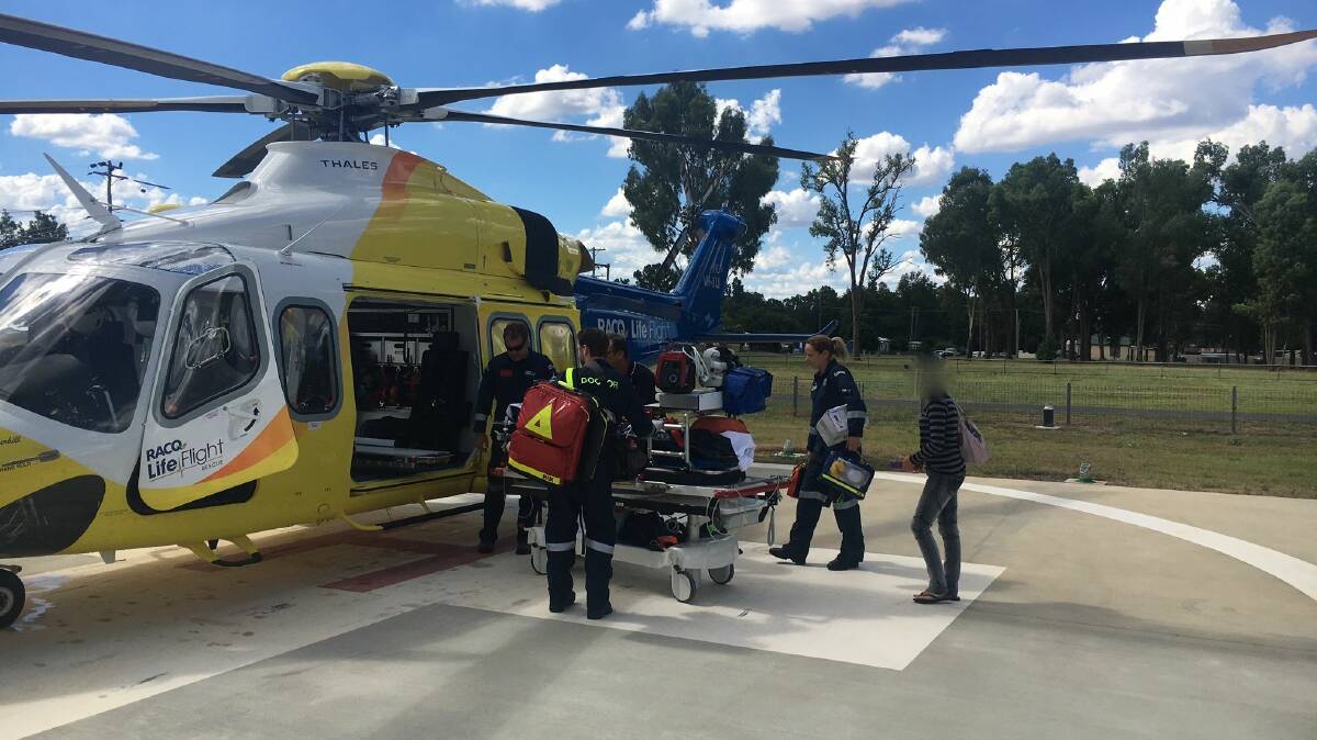 RESCUE MISSION: Two young males were airlifted to hospital RACQ LifeFlight Rescue helicopters this afternoon. 