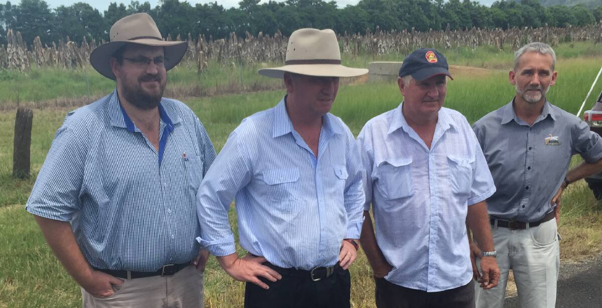Hinchinbrook MP, Andrew Cripps, Deputy Prime Minister Barnaby Joyce, Bevan Robson and Australian Banana Growers Council chairman Stephen Lowe.
