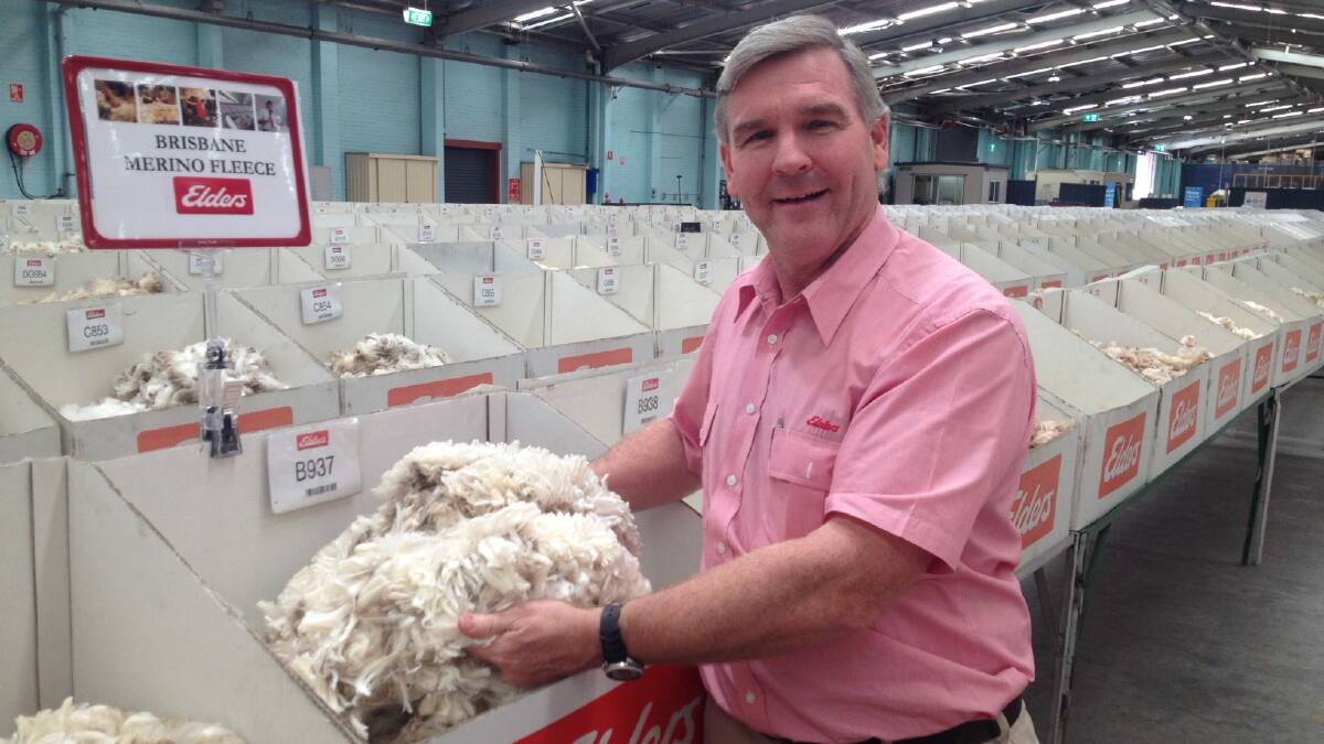 YENNORA: Elders technical wool manager Craig Brennan with some of the Brisbane offering. 