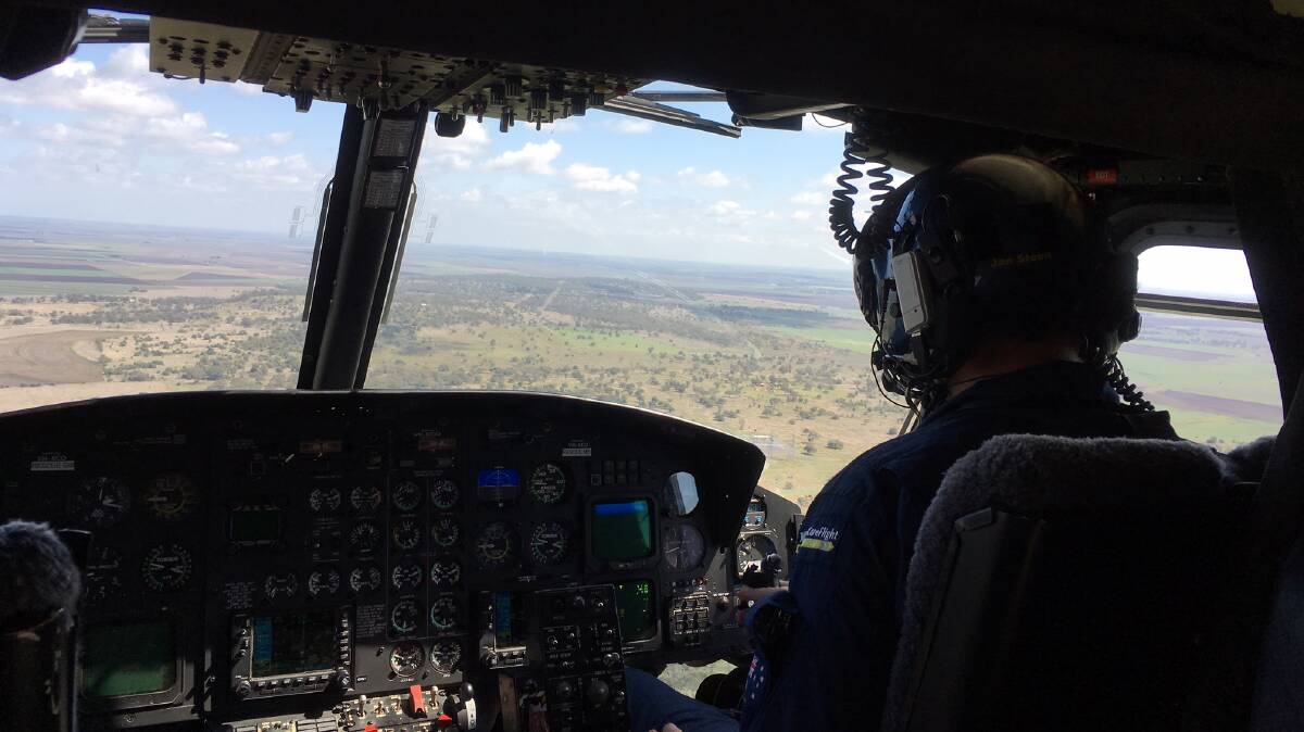 The man was flown to Toowoomba Hospital.
