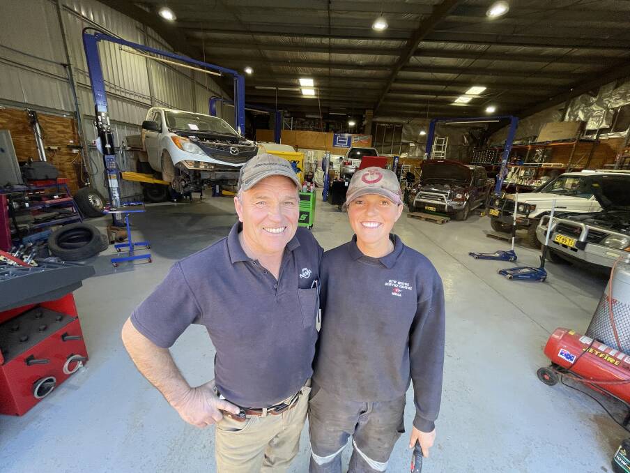 Nyngan's father-daughter mechanic duo, John and Victoria Hoy. Picture by Samantha Townsend 