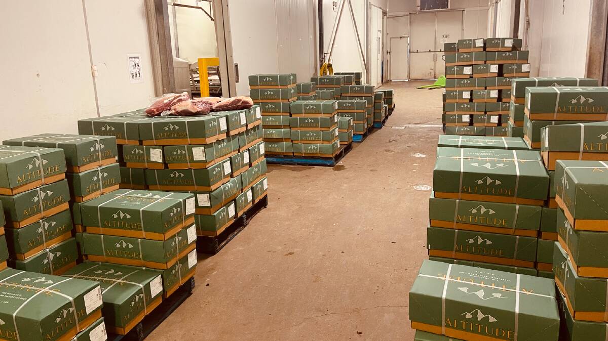 Boxes of the new grassfed Tablelands beef brand, Altitude, ready for shipment. Picture supplied