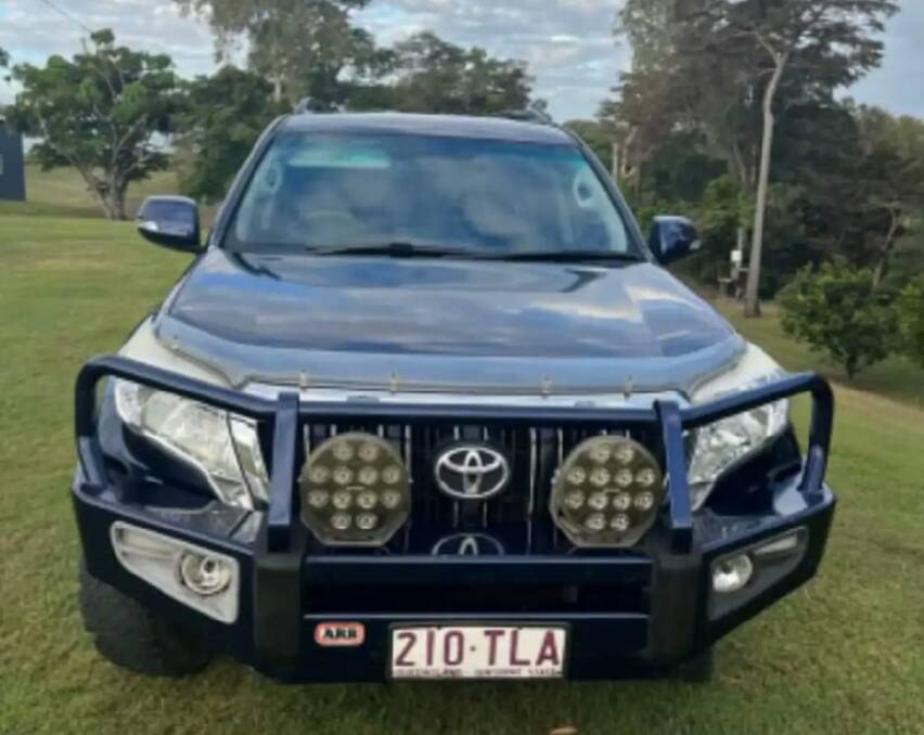 A blue 2013 Toyota Prado with Queensland registration 210-TLA  have been seen since October 16. Picture supplied by QPS.