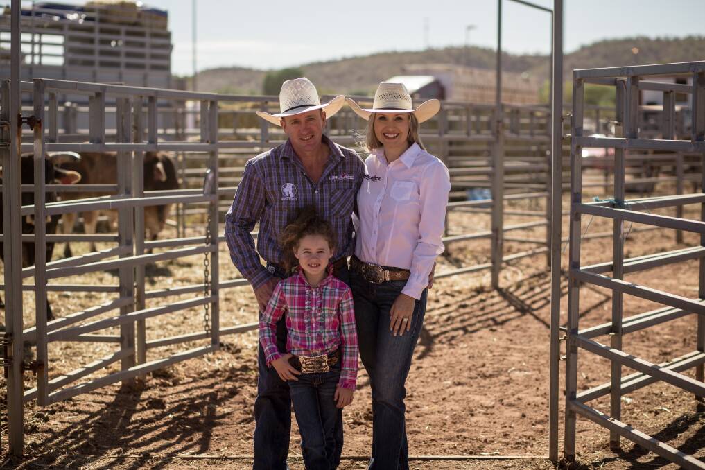 Peter and Jaz Wallace with daughter Mackenzie enjoyed their first year providing bulls for the Mount Isa Rodeo. 