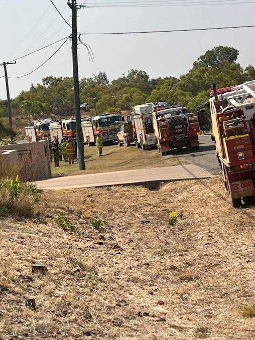 Fire trucks ready to defend Breakaway near Mount Isa. Picture supplied
