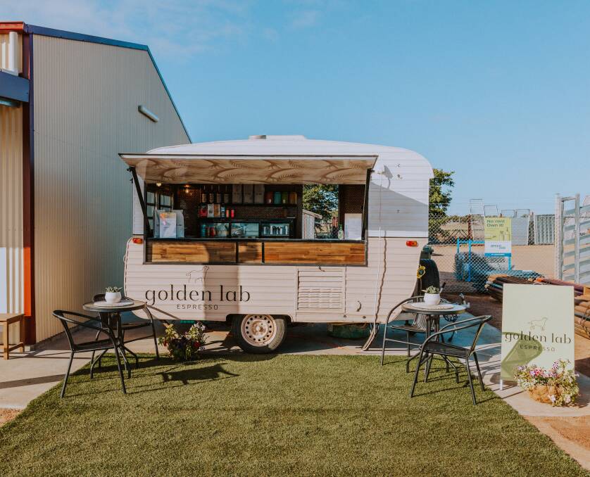 The espresso van is stationed at Hughenden Freight and Industrial, which is owned and operated by Hayley's sister and brother-in-law. Picture: Zoe Thomas. 