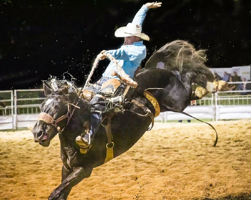 Darcy Radel took out first place of the saddle bronc ride event earning 78.50pts on board 'Wicked Witch'. Photo: Julia Creek Dirt n Dust Festival. 