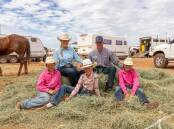 Cruz, Brooke, MJ, Stephen and Cooper Mapp made the 2000 kilometre trek from New South Wales to compete in the 2022 Mount Isa Mines Rodeo. Picture: Zoe Thomas. 