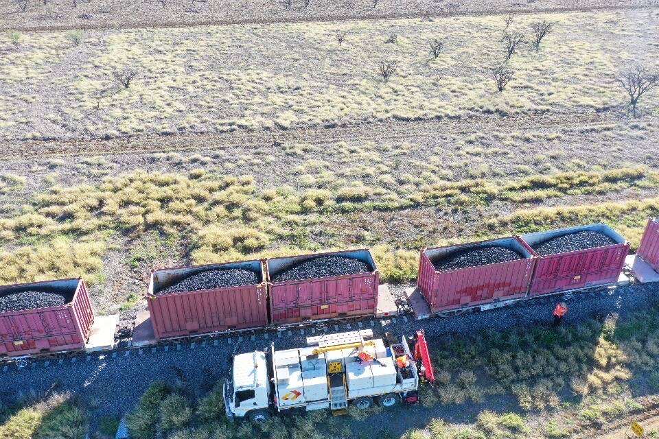 A freight train derailed between Nonda and Nelia to the east of Cloncurry last Thursday evening. Picture: Queensland Rail. 