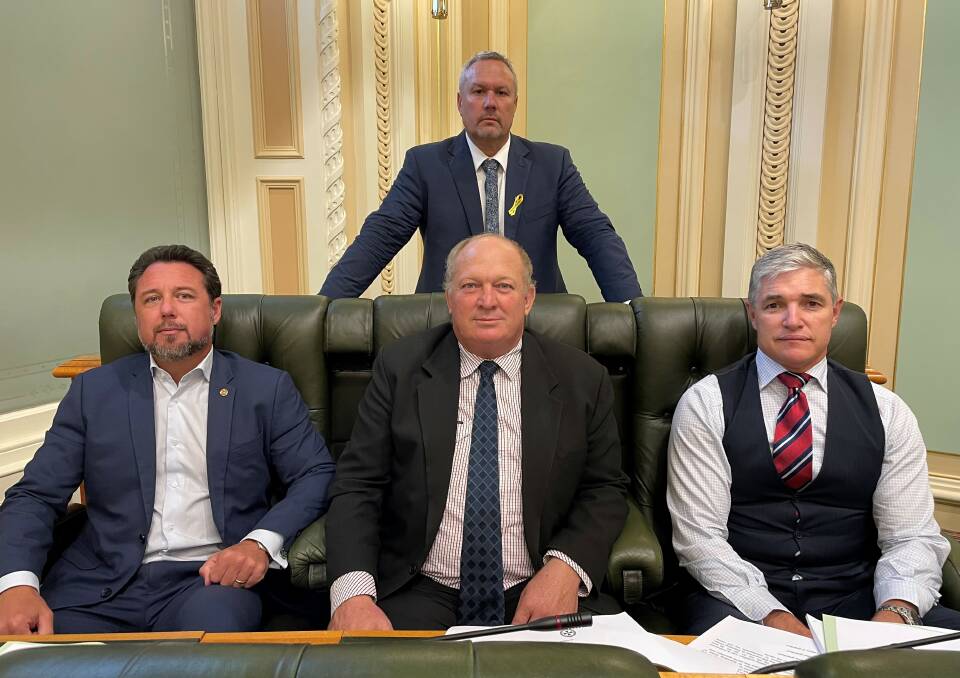 KAP MPs Nick Dametto, Shane Knuth and Robbie Katter, alongside PHONs Steve Andrew, all voted in support of the repeal bill. Image supplied. 