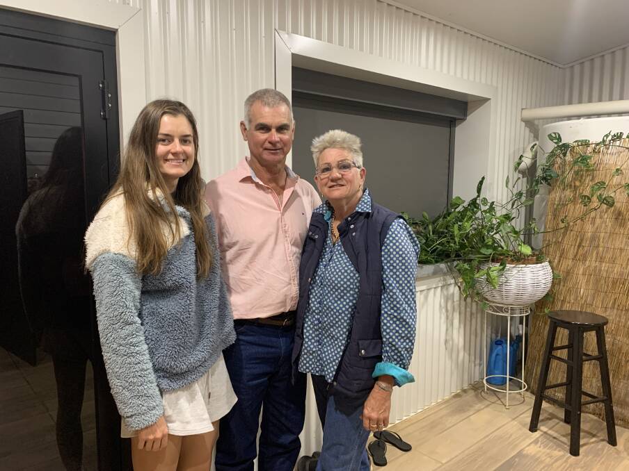 Maddie Fox with parents Perry Fox and Nicola Collins recently celebrated 160 years of living on the land at Spring Creek Station in the Greenvale region. Picture: Nicola Collins. 