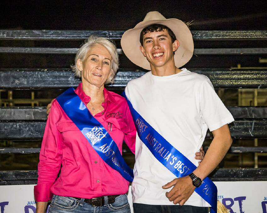 Janene Fegan of Julia Creek and Nicolas Thinee of Mount Isa took out the 2022 best butt competition. Photo: Julia Creek Dirt n Dust Festival. 