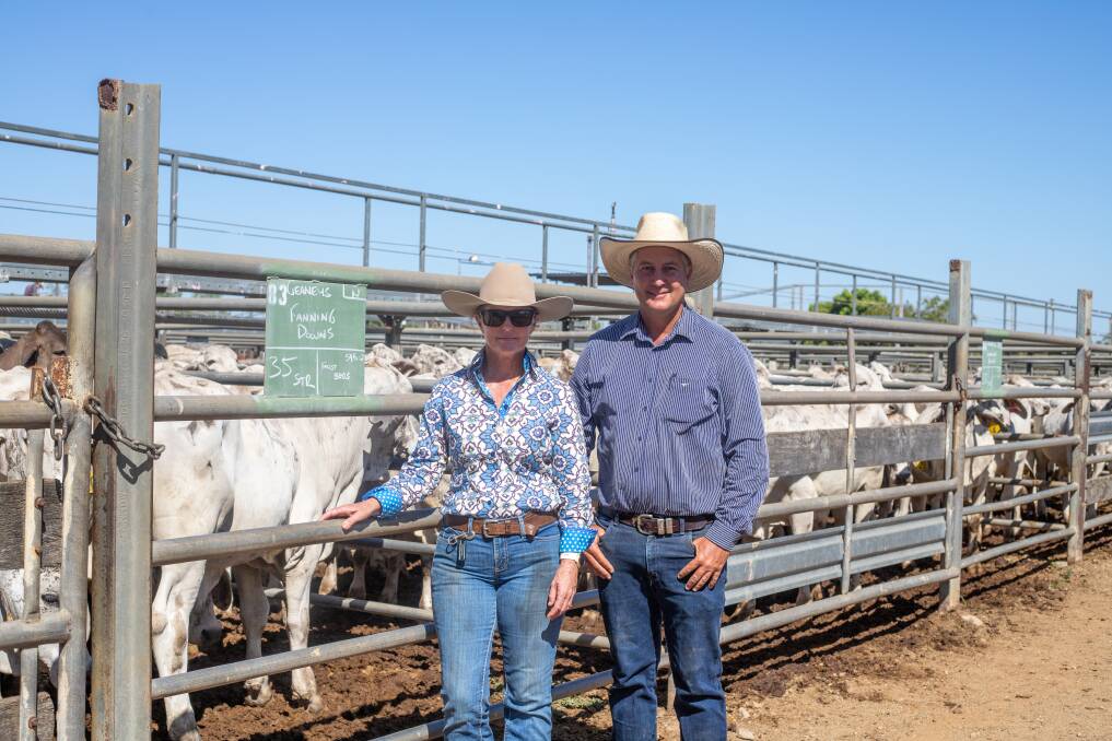 Judi Costello of Fanning Downs, Macrossan and Matthew Geaney of Geaney's Real Estate and Livestock. Photo: Zoe Thomas. 