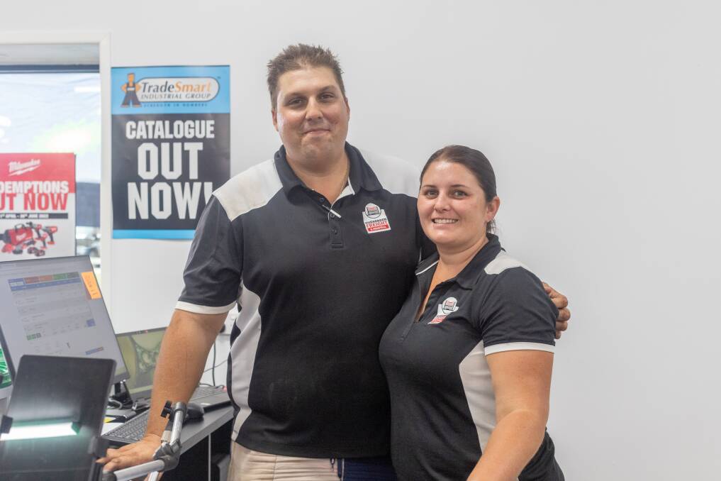 Aaron and Sarah Zammit recently opened Hughenden Freight and Industrial. Photo: Zoe Thomas. 
