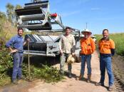 Shoreline conveyor designer Karl Vass, NQ Dry Tropics wetlands team leader Scott Fry, with Burdekin Shire Council pest management officers Dick Bauer and Graeme Oats. Picture: NQ Dry Tropics. 
