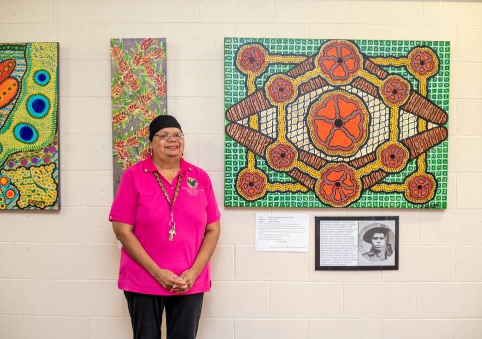 Tania Ault is a local Charters Towers contemporary Aboriginal artist whose work reflects the stories of the Gudjala Dreaming. Photo: Zoe Thomas. 