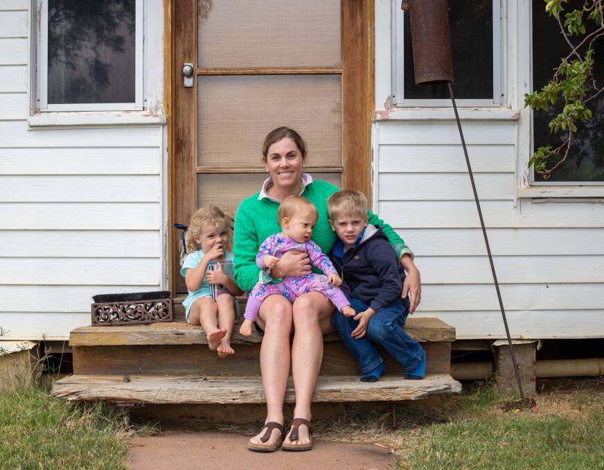 Angie, along with her husband Sam Nisbet and their three children, Tilli, Elka and Hugo, live at Landsborough Downs station based 80kms south of Hughenden. Photo: Zoe Thomas. 