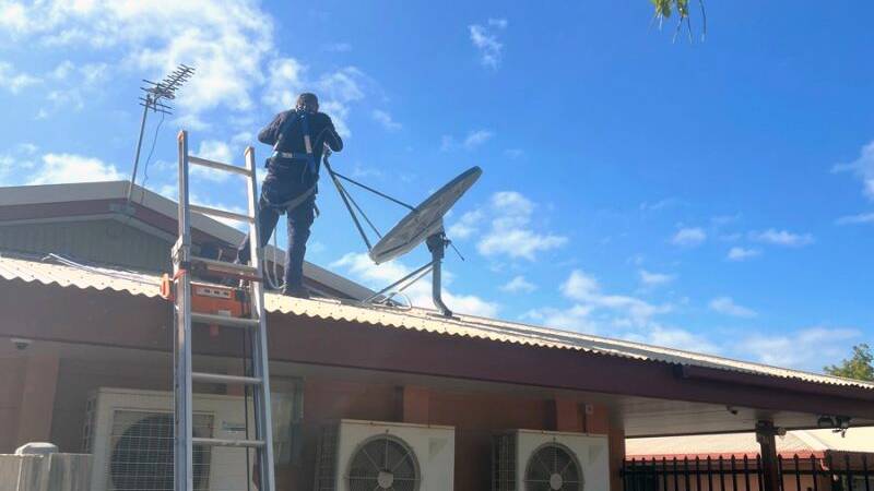 The satellite dish was installed to establish backup network capabilities. Picture supplied.