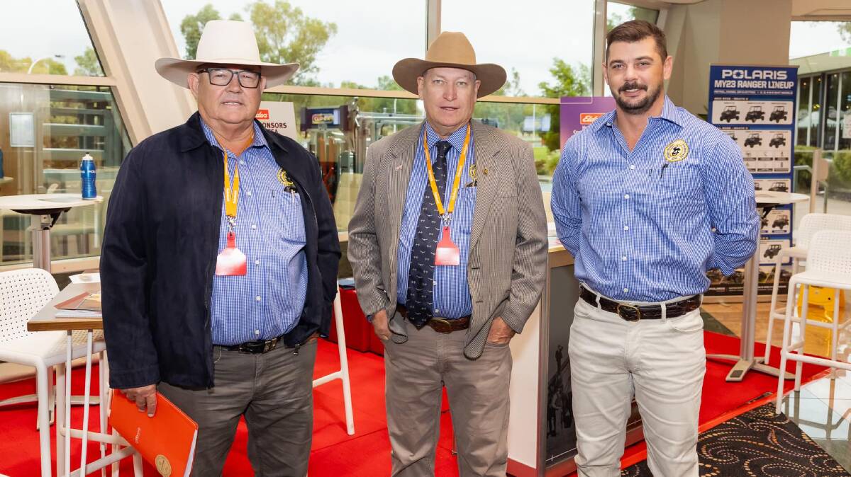 New NTCA president Henry Burke with outgoing president David Connelly and CEO Will Evans.