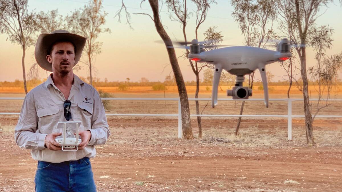 Luke Chaplain from Cloncurry has completed an extensive study of using drones for mustering and livestock management. Picture: Supplied Luke Chaplain